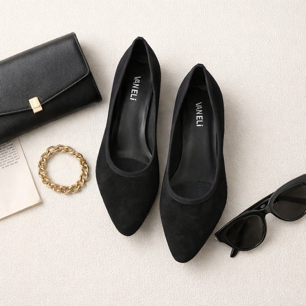VANELI ANGELA Black Chunky Heel Round Toe Pump. Worn 1 Time. Size 9.5M
